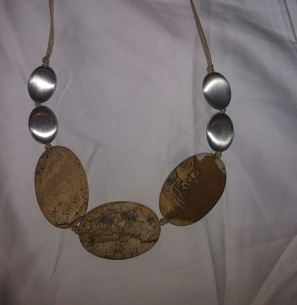 J. Jill Brown and Silver Statement Necklace
